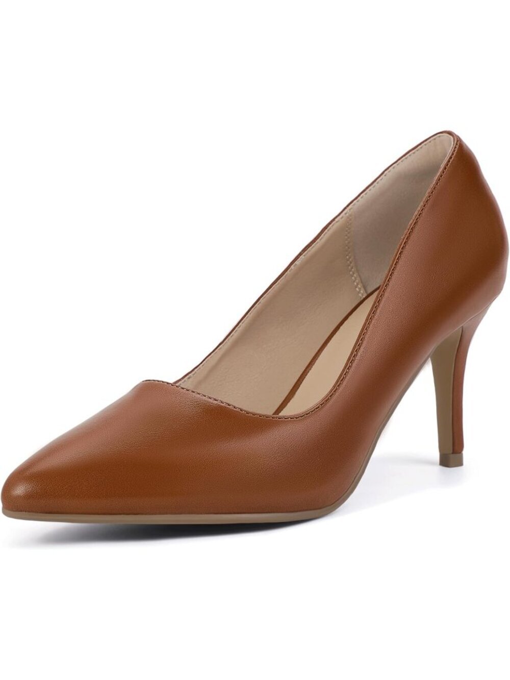 Women's Brown High Heels Pumps Stiletto Pointed Toe Dress Wedding Trendy Shoes